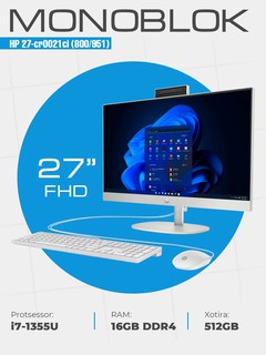Моноблок HP Maokang 27, 1C23, 27" FHD 1920x1080, 16GB 512Gb, i7-1355U, 27-cr0021ci