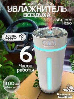 Мини увлажнитель воздуха с подсветкой «звёздное небо» – для авто и дома с аромадиффузором