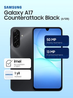 Смартфон Samsung Galaxy A17, Android 15, 6 /128ГБ, Super AMOLED, Counterattack Black