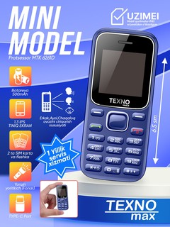Кнопочный телефон Texno max A1 MINI , синий