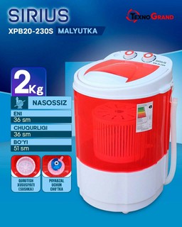 Стиральная машина полуавтомат "Sirius Xpb 20-230S", для детей, 2 кг