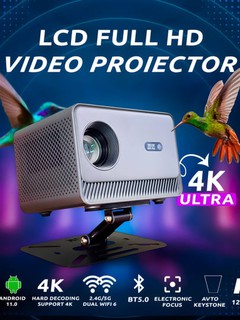 HY 300 Aqlli proyektor 4K FULL HD, Wi-Fi, kulrang
