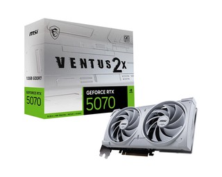 Видеокарта MSI GeForce RTX™ 5070 12G VENTUS 2X OC (G5070-12V2C), 12ГБ GDDR7, 28 Гбит/с, 192-bit, PCI Gen 5, WHITE
