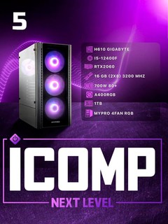 Готовый игровой компьютер icomp #5, Core i5-12400F, DDR4 16 Гб, VGA:RTX2060, SDD: 1 TB