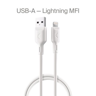 Кабель COMMO Jelly USB Type-A - Lightning MFI, 1,2 м, White (белый)