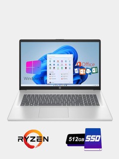 Ноутбук HP 17-cp2134od, AMD Ryzen 3 7320U, LPDDR5 8GB, 512GB SSD, 17.3" HD+, Windows 11