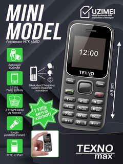 Кнопочный телефон Texno max A1 MINI , чёрный