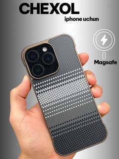 Чехол для iPhone 11, 12, 13, 14, 15, 16, Pro Max, карбоновый, с Magsafe