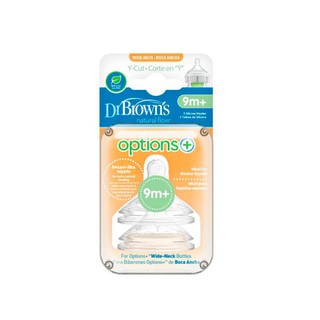 Соска Dr. Brown's Options+ Y-отверстием с широким горлышком для соков и жидких каш 9м+ 2 шт