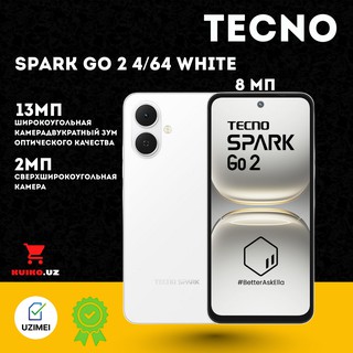 Смартфон Tecno Spark Go 2 4/64 ГБ, белый