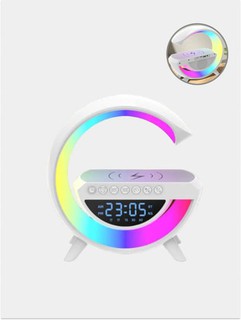 Умная колонка RGB, с будильником, светодиодный ночник, беспроводная зарядка для телефона