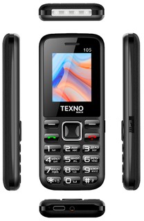 Кнопочный телефон Texno max 105, черный