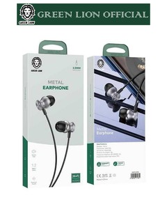Simli quloqchinlar Green Lion Metal Earphone, Stereo, vakuum, mikrofon bilan