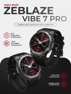 Часы Zeblaze Vibe 7 Pro,Экран AMOLED, звонки, защита от воды IP69K