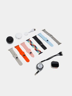 Смарт-часы D99 Plus 10в1.В комплекте мини стерео колонка,наушники и кабель для зарядки 3в1