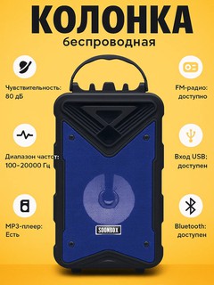 Портативная Bluetooth колонка Soonbox S7 с микрофоном — мощный звук для караоке и вечеринок
