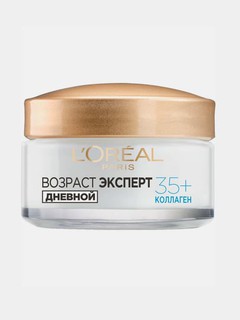 Yuz uchun krem L'Oreal Paris Yosh mutaxassisi, ajinlarga qarshi 35+, kunduzgi, 50 ml
