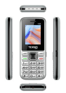 Кнопочный телефон Texno max 105, серый