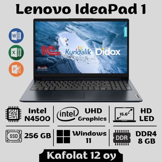 Ноутбук Lenovo IdeaPad 1 15IGL7 / N4020 / 8 GB / SDD 256 GB / 15.6", черный