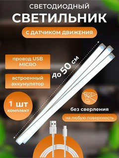 Светильник с датчиком движения на магните, 3 режима, ночник беспроводной с USB зарядкой, размер 50