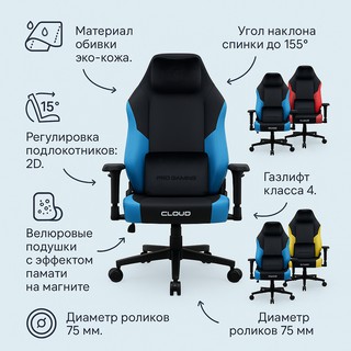 Игровое кресло Pro gaming PRBL, синий